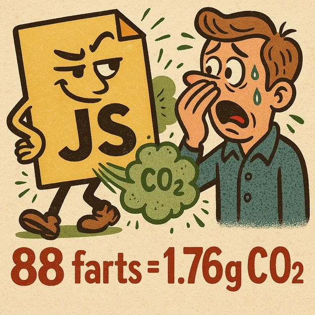 <em>1.76g is roughly equivalent to the CO₂ in 88 “human farts”, and some bloated sites emit “961 farts” worth per view.</em>